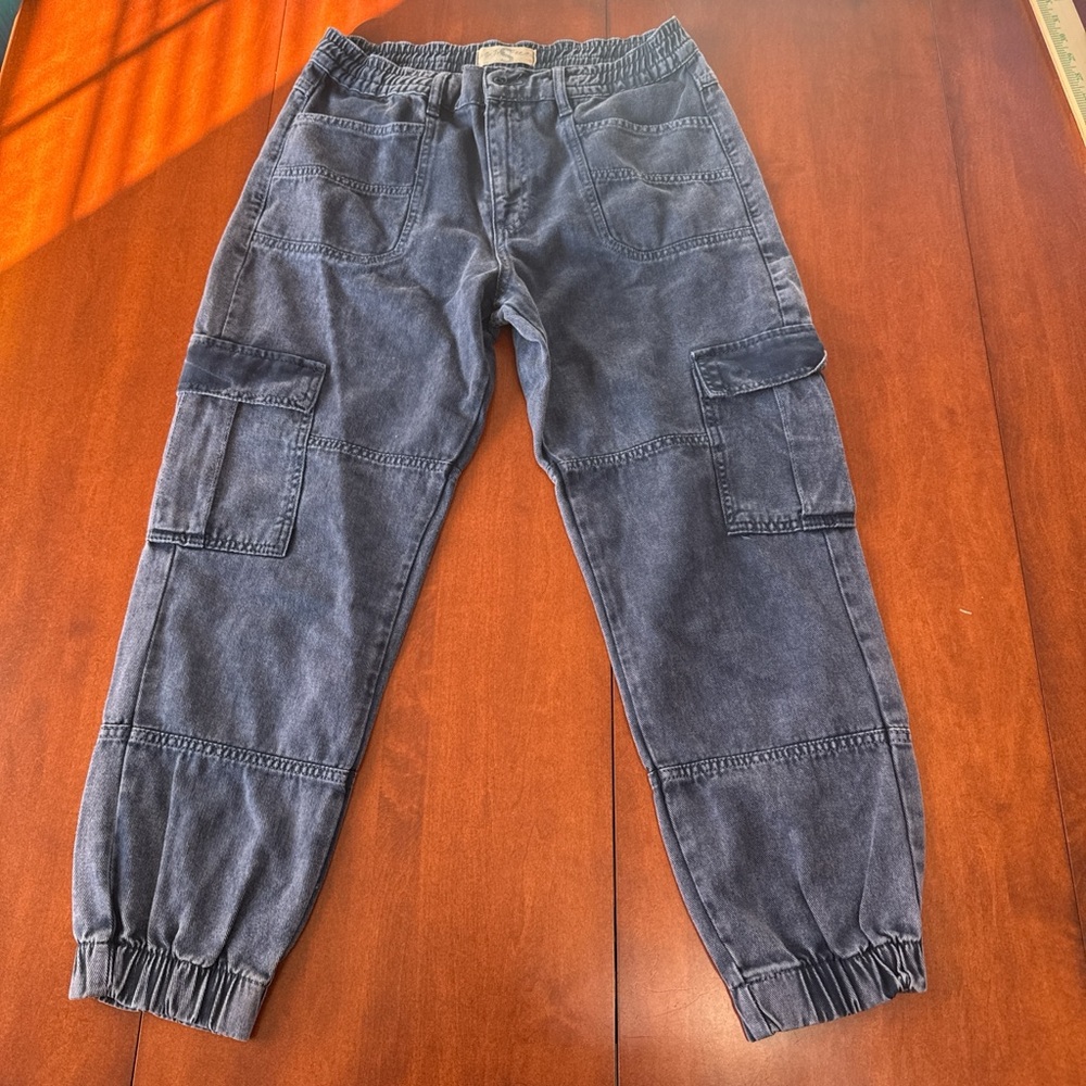 Blue Cargo Jogger Pants